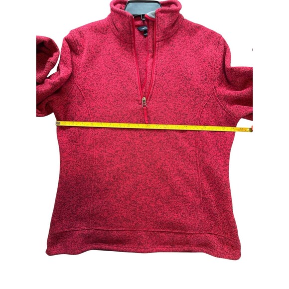Lands’ End Women’s Red Heathered Quarter Zip Fleece Medium - Picture 7 of 8